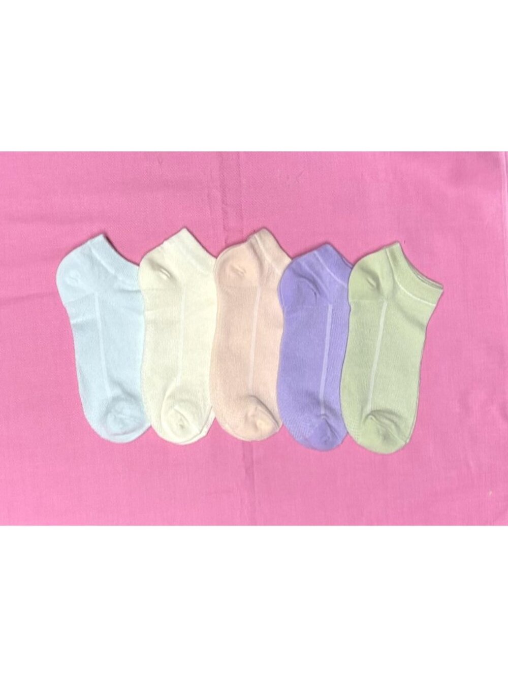 5 Pair Women's Low Cut Socks Breathable Cotton Pastel Colors